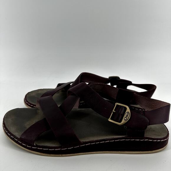 CHACO Wayfarer Leather Sandal ChacoGrip LUVSEAT Midsole Suede Footbed Fig 8 - Picture 5 of 8